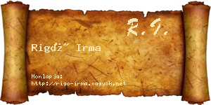 Rigó Irma névjegykártya