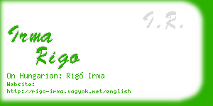 irma rigo business card